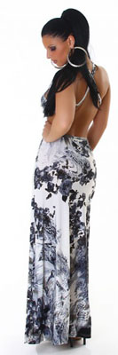 Robe longue fleurie haut crois&eacute;