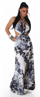 Robe longue fleurie haut croisé